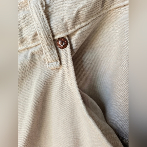 AGOLDE CLARA JEANS TUSK WIDE LEG LOW RISE Cream Organic Cotton 34 Waist 21" - Picture 5 of 8